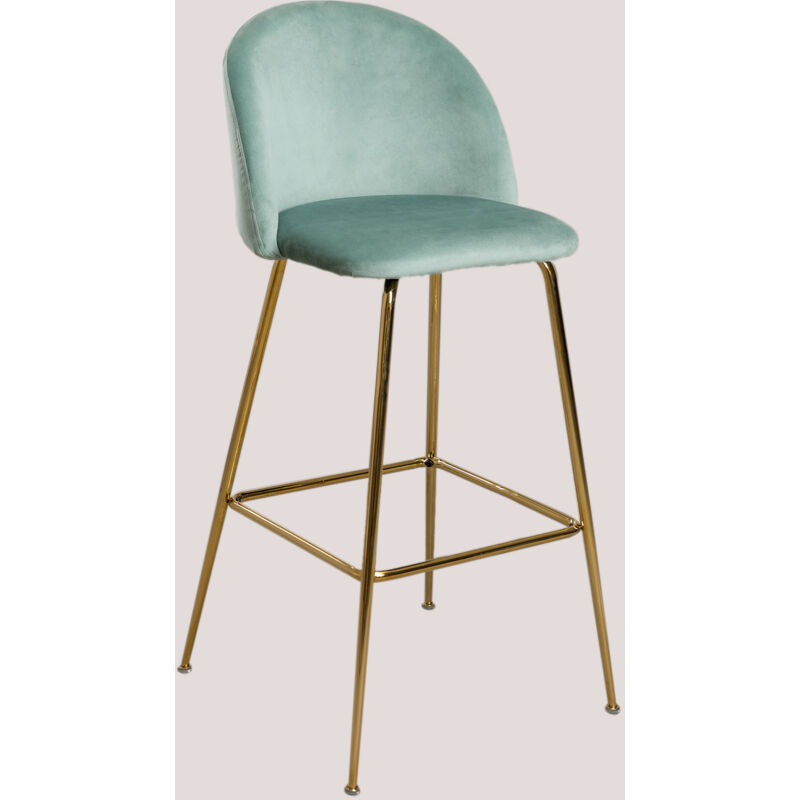 

Taburete Alto en Terciopelo Kana Design SKLUM - ↑75 cm Dorado Verde Abeto