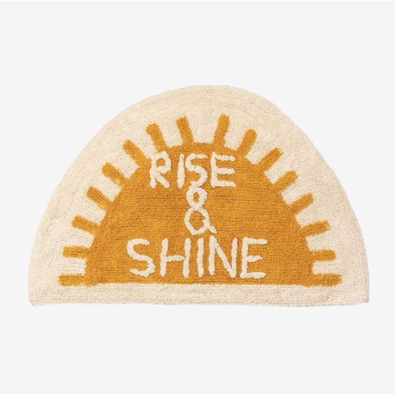 Sklum - Tapis de bain en coton 80x55 cm Rishi Jaune Curry