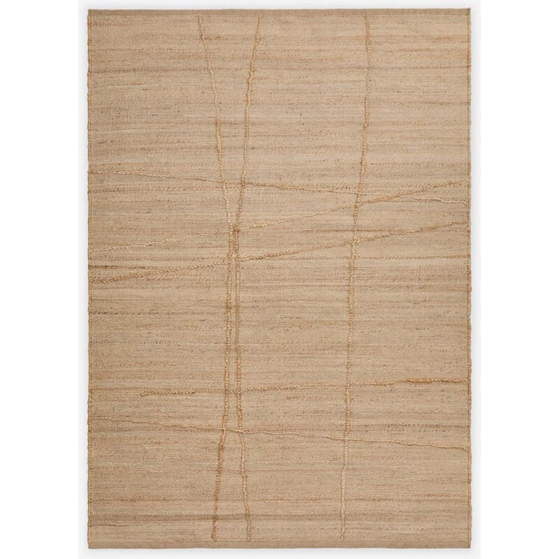 Sklum - Tapis d'extérieur en jute et coton Emeline Beige Semoline 230x160 cm