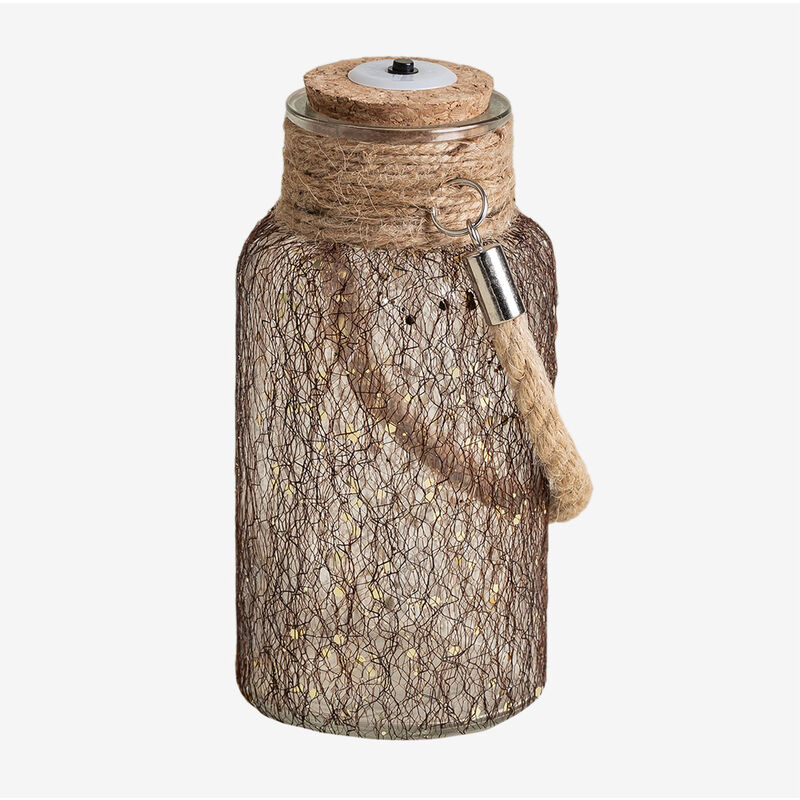 

Tarro de Cristal con Luces LED Gada Marrón Kraft - Sklum
