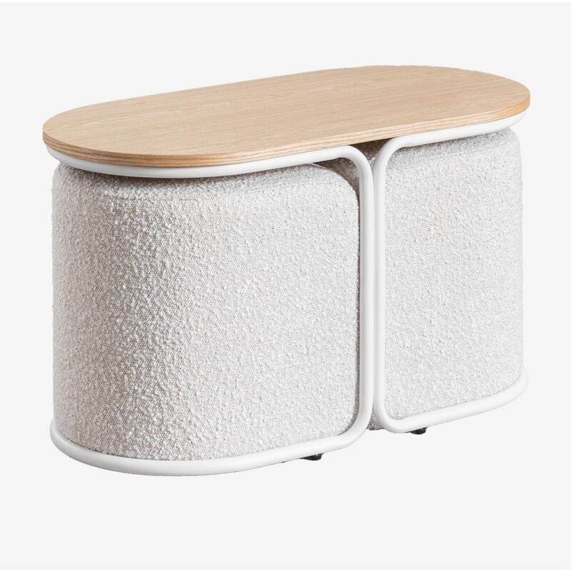 Sklum - Tavolino ovale in legno con pouf Utred