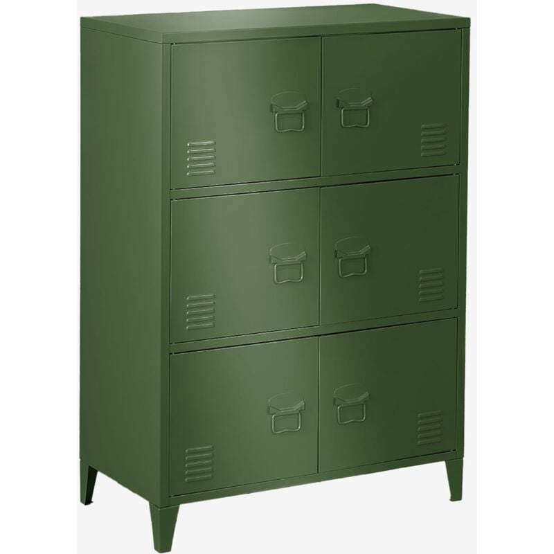 Sklum - Tiroir de casier en acier à 6 portes Pohpli Vert Pesto