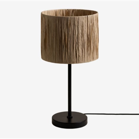 SKLUM Tischlampe aus Eisen und geflochtenem Papier Casandra Natürlich