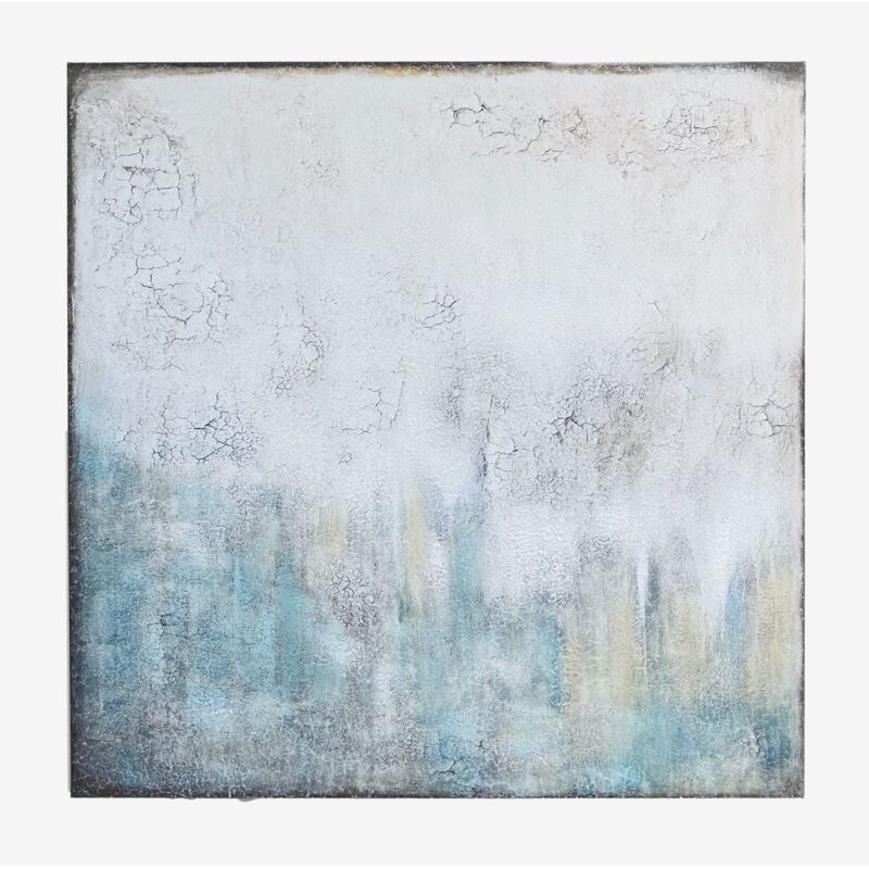 Toile décorative 100x100 cm avec texture plâtre Raizel Sklum Gris Clair