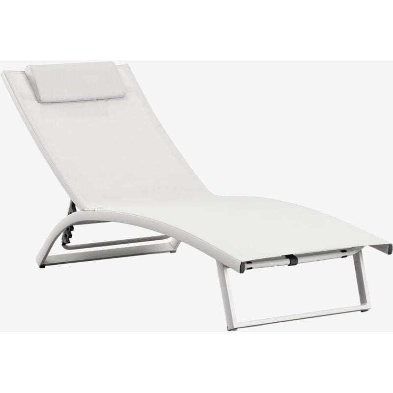Sklum - Transat inclinable en aluminium Dulem Blanc Gardenia