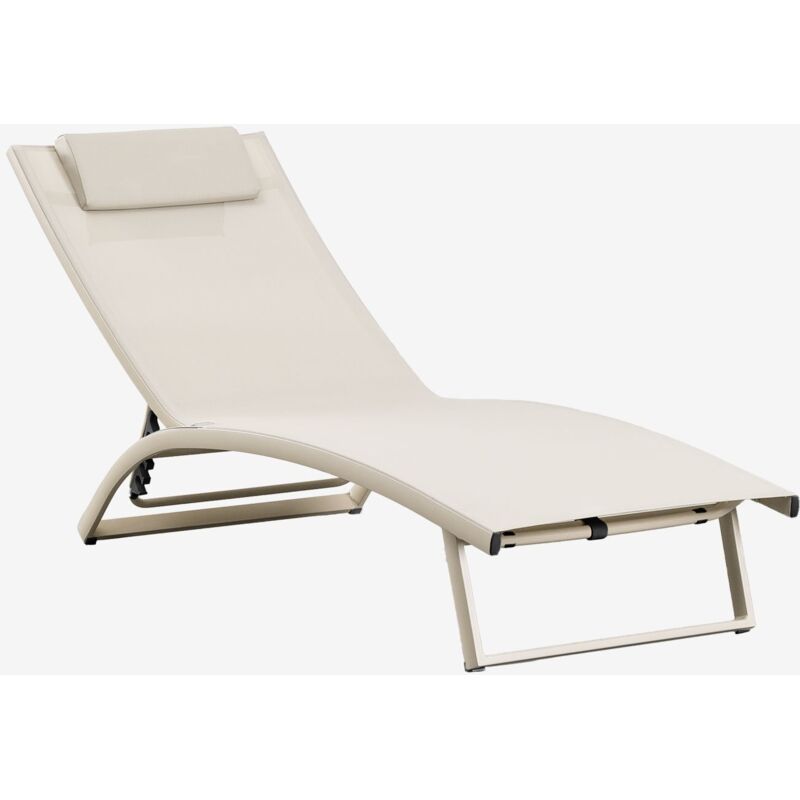 Sklum - Transat inclinable en aluminium Dulem Tapioca Beige