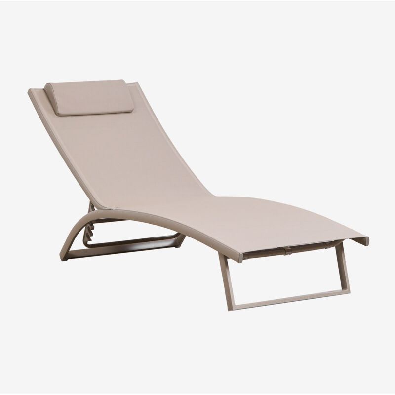Chaise longue inclinable en aluminium avec coussin Dulem SKLUM Moka Brown Chaise longue inclinable en aluminium avec coussin Dulem SKLUM Moka Brown