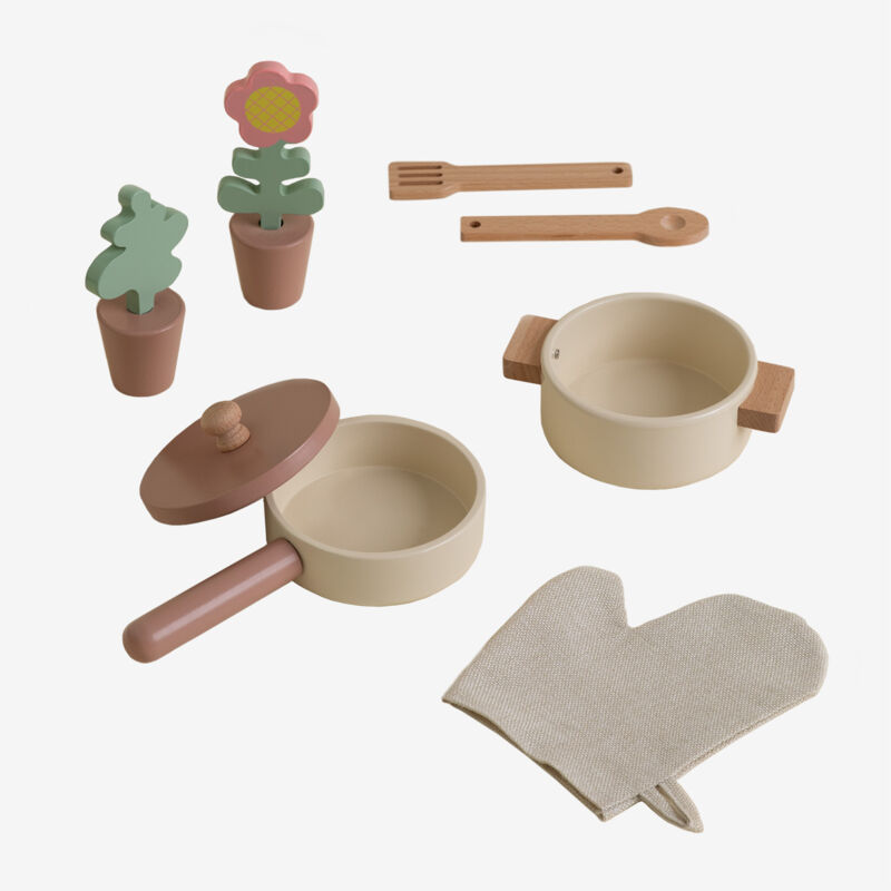 Ustensiles de cuisine en bois Drisy Kids Sklum Couleurs Naturelles