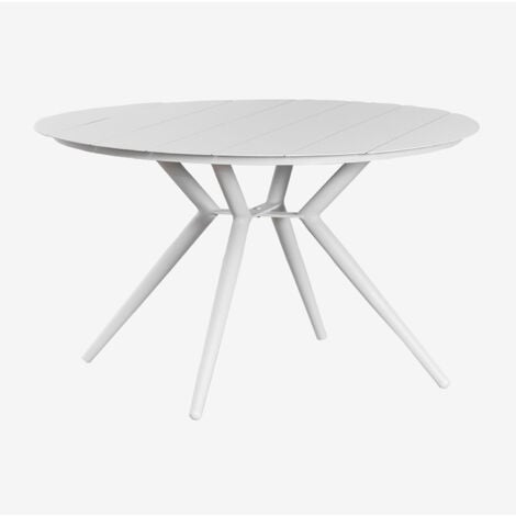 SKLUM Valerie runder Gartentisch aus Aluminium Gardenia Weiß Ø100 cm                                 
