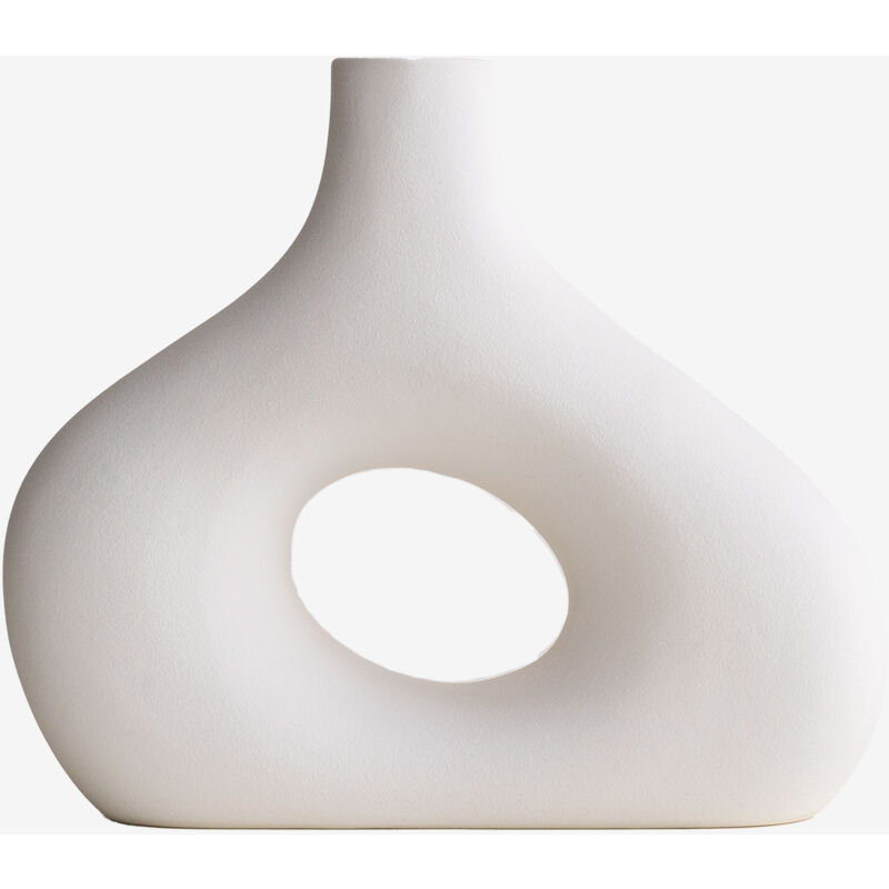 Vase Céramique Sabel Sklum Blanc - Blanc