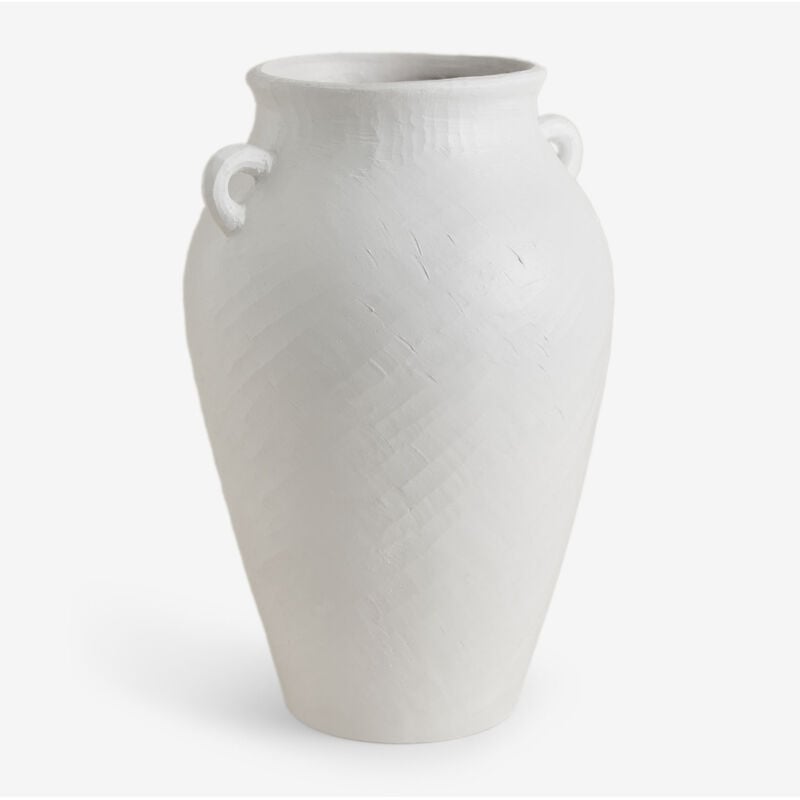 Sklum - Vase en céramique avec anses ↑37 cm Garazi Blanc