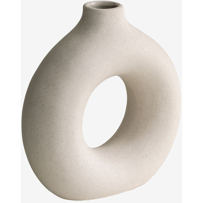 Sklum – Vase en céramique Dalita 18 cm – Couleur beige crème – Design moderne pour décoration intérieure – Dimensions 18x17x5,9 cm