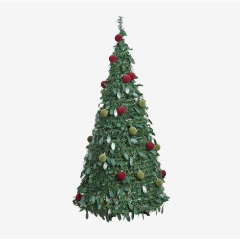 SKLUM Weihnachtsbaum klappbar mit LED-Lichtern Taimy Rot ↑150 cm                                 