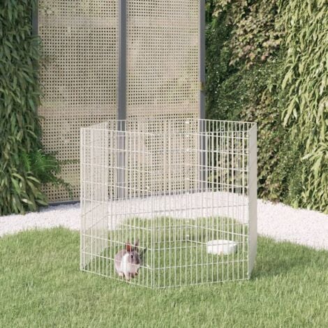 SKM Cage à lapin 6 panneaux 54x80 cm Fer galvanisé