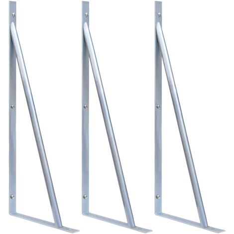 SKM Supports pour poteau de clôture 3 pcs Acier galvanisé