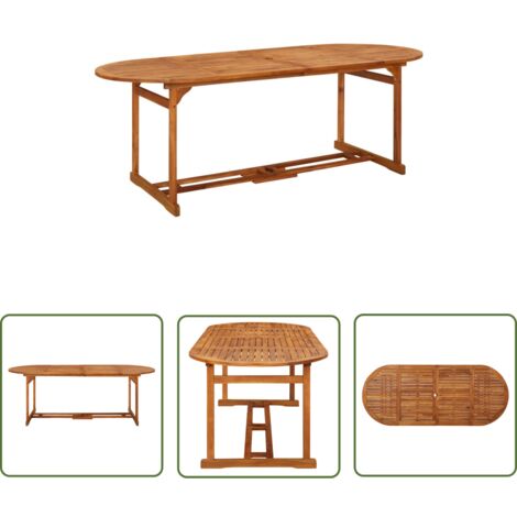 SKM Table à dîner de jardin 220x90x75 cm Bois d'acacia massif