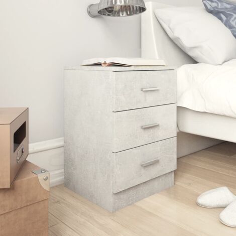 SKM Table de chevet Gris béton 38 x 35 x 56 cm Aggloméré