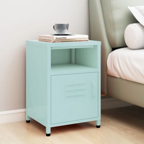SKM Table de chevet Vert menthe 35x35x51 cm Acier