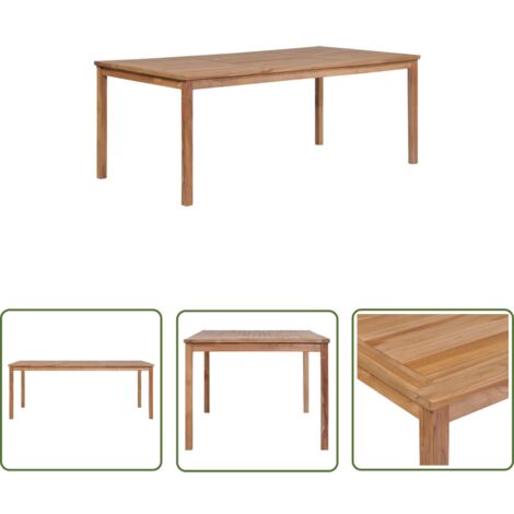 SKM Table de jardin 200x100x77 cm Bois solide de teck
