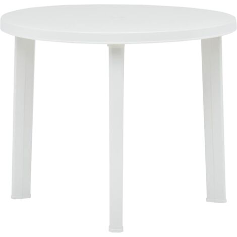 SKM Table de jardin Blanc 89 cm Plastique