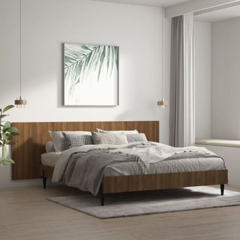 SKM Tête de lit murale Chêne marron 240x1,5x80 cm Bois d'ingénierie