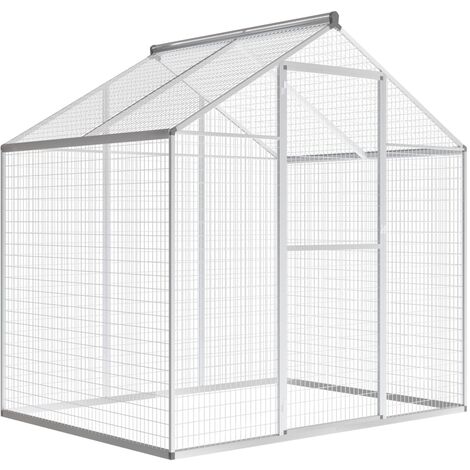 SKM Volière d'extérieur Aluminium 178 x 122 x 194 cm