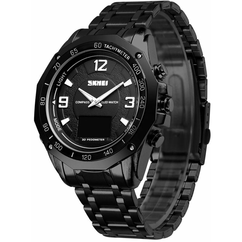 

1464 Reloj para hombre Reloj de cuarzo Moda Casual Deportes al aire libre Reloj de pulsera para hombre Pantalla de tiempo Alarma Cronometro 3ATM