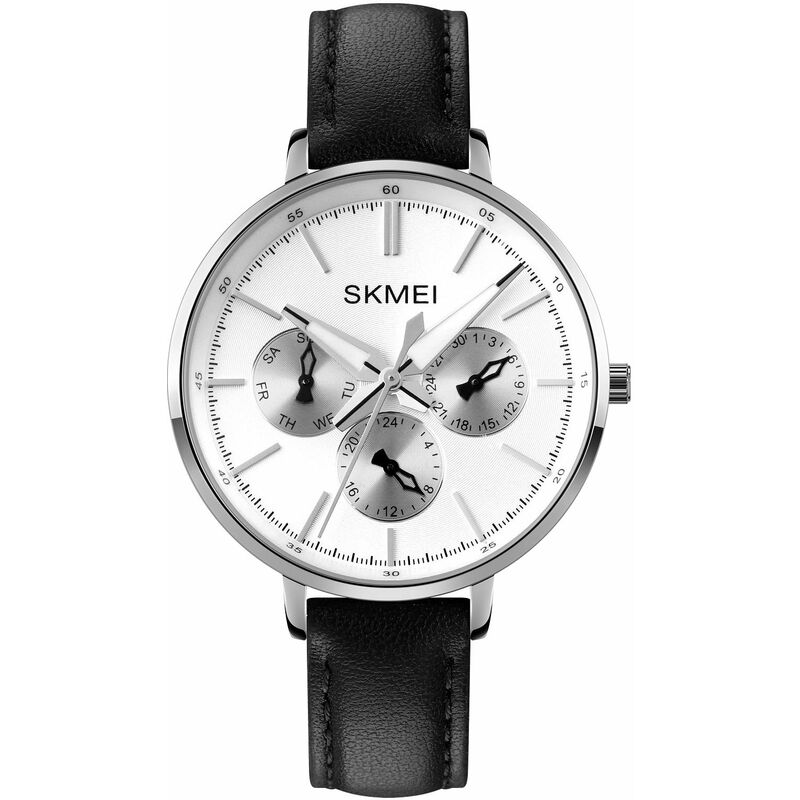 

1665 Reloj de cuarzo para mujer, multifuncion, elegante, elegante, reloj de pulsera informal de negocios para mujer, pulsera con correa de cuero,