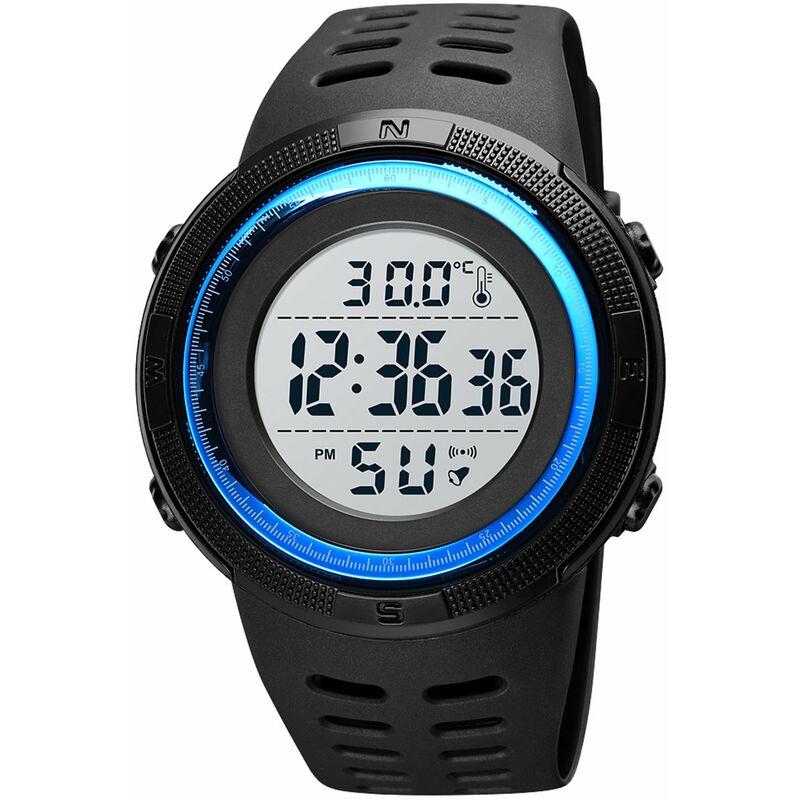 

Reloj deportivo digital de temperatura para adolescentes Hora Fecha Semana Pantalla Reloj despertador Retroiluminacion 5ATM Impermeable Estudiantes