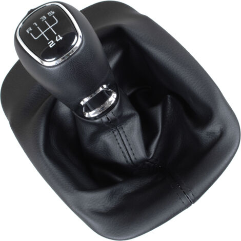 Skoda Octavia I 1996- Pommeau de levier de vitesse en cuir noir + soufflet avec cadre 5 vitesses