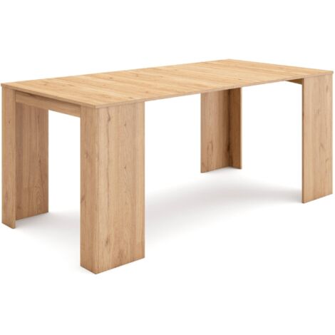 Skraut Home - Ausziehbarertisch, Multifunktionaler ausziehbarer, 180, Für 8 Gäste, Esszimmertische, Moderner Stil, Eiche