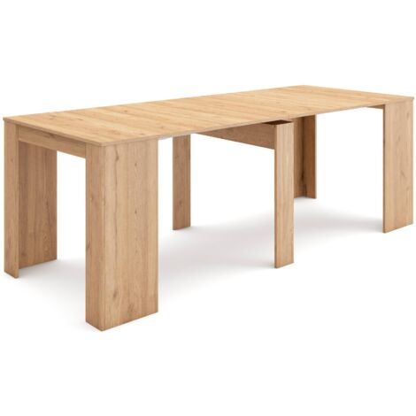 Skraut Home - Ausziehbarertisch, Multifunktionaler ausziehbarer, 220, Für 10 Gäste, Esszimmertische, Moderner Stil, Eiche