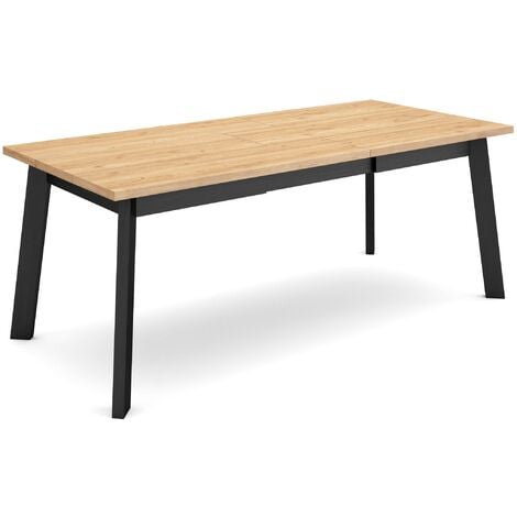 Mesa fija color roble/blanco, mesa cocina, 109 x 67 x 78 cm SILO