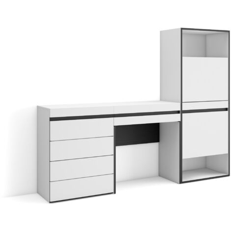 Skraut Home - Meuble à Chaussures, Meuble Rangement Chaussures, 187x145x35 cm, Chambre à coucher, pièce, Commode, Buffet, Coiffeuse, Style moderne, Blanc