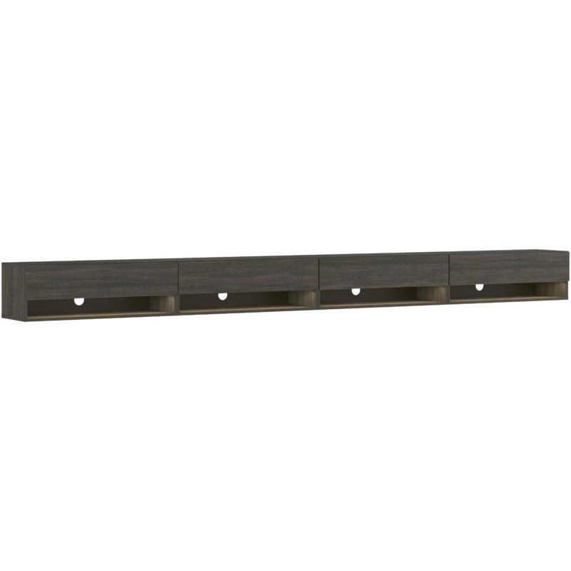 Meuble tv, Banc Télé, Grand espace de Rangement, 360, led, Meubles de salon, Style moderne, Noir - Skraut Home