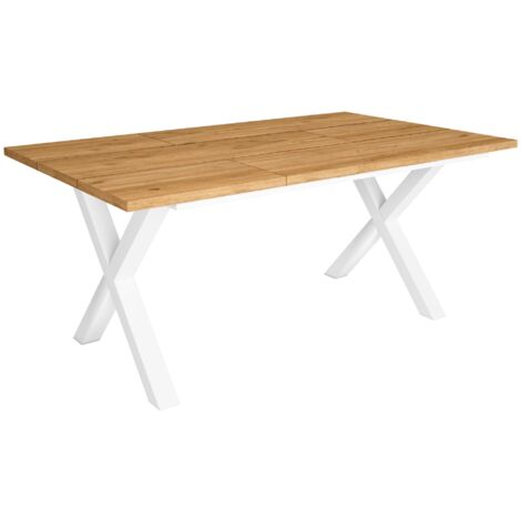 Skraut Home - Table à manger - 8 personnes - 170 - Robuste et stable grâce à sa structure et aux pieds solides - Idéal pour les rassemblements de famille - Chêne - Style industriel - Chêne