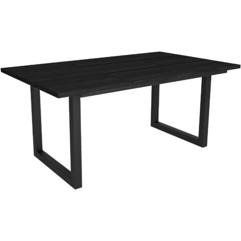 Skraut Home - Table à manger, 8 personnes, 170, Robuste et stable grâce à sa structure et aux pieds solides, Idéal pour les rassemblements de famille, Noir, Style industriel