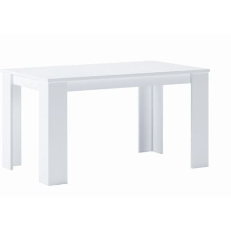 Skraut Home - Table à Manger Fixe - 75 x 138 x 80 cm - 6 Personnes - Blanc - BLANC