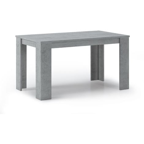 Skraut Home - Table à Manger Fixe - 75 x 138 x 80 cm - 6 Personnes - Finition Ciment - GRIS