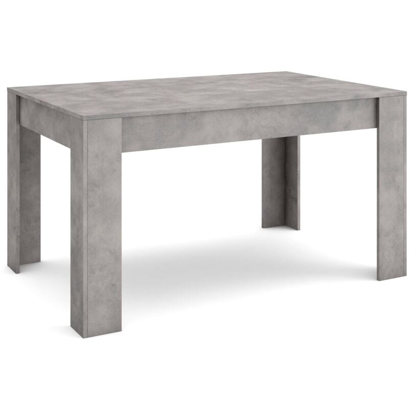 Table à manger, Meuble Salle à Manger, 140x90x76 cm, Pour 6 personnes, Meubles de Salon, Style moderne, Gris Ciment - Skraut Home