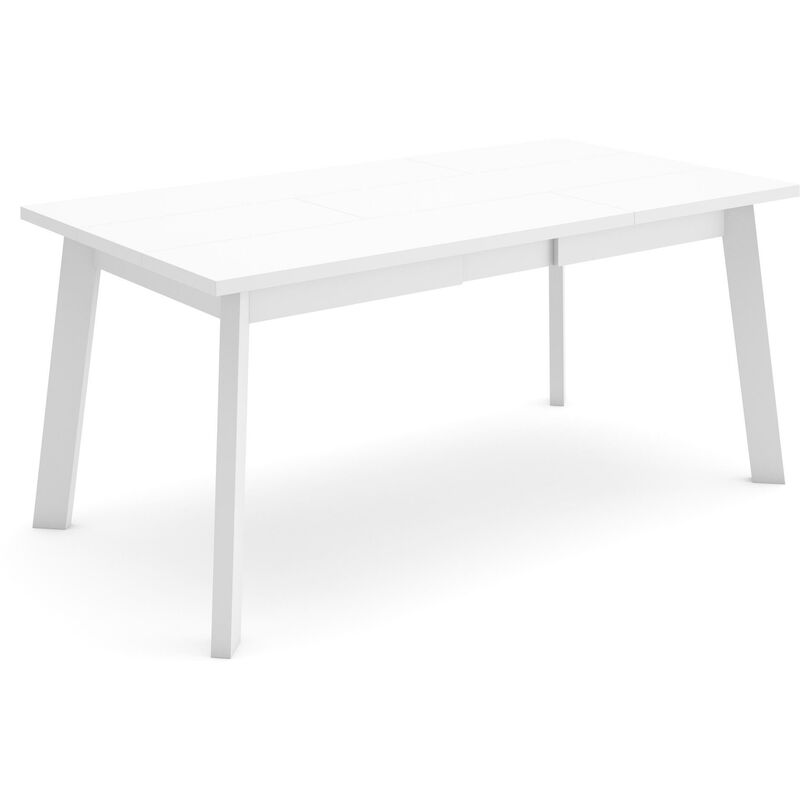 Table à manger, Meuble Salle à Manger, 170, Pour 8 personnes, Pieds en bois, Style moderne, Blanc - Skraut Home