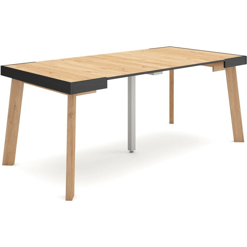 Table console extensible, Console meuble, 180, Pour 8 personnes, Pieds en bois, Style moderne, Chêne - Skraut Home
