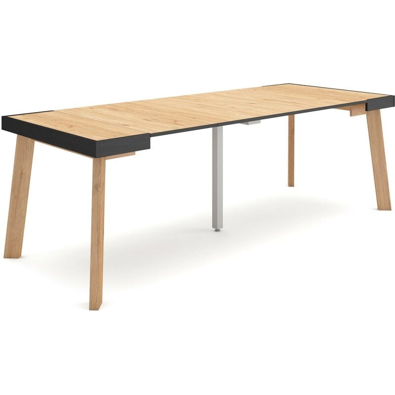 Table console extensible, Console meuble, 220, Pour 10 personnes, Pieds en bois, Style moderne, Chêne - Skraut Home