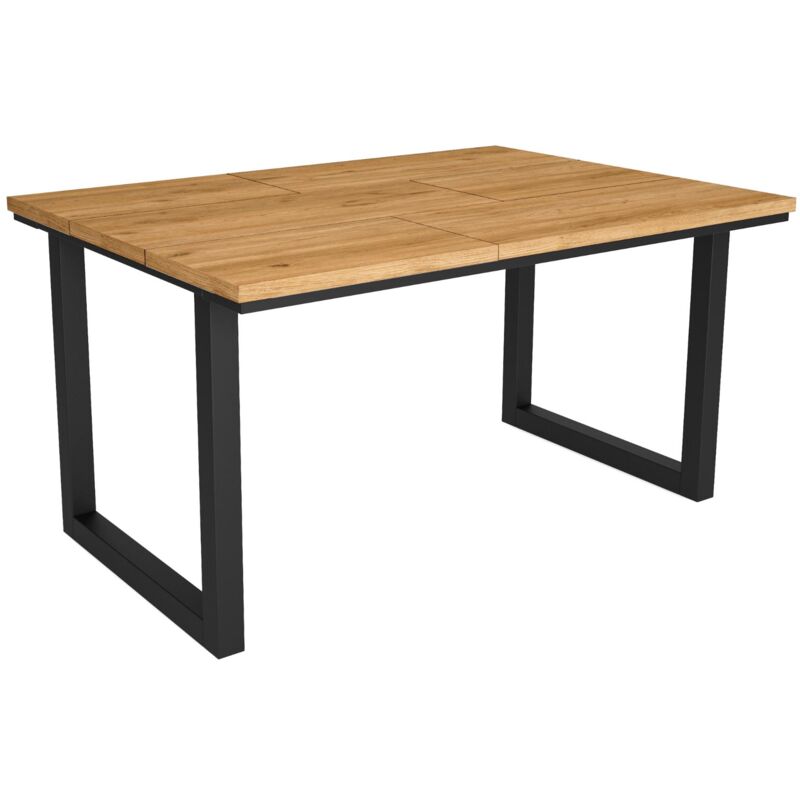 Table à manger, 6 personnes, 140, Robuste et stable grâce à sa structure et aux pieds solides, Idéal pour les rassemblements de famille, Chêne, Style