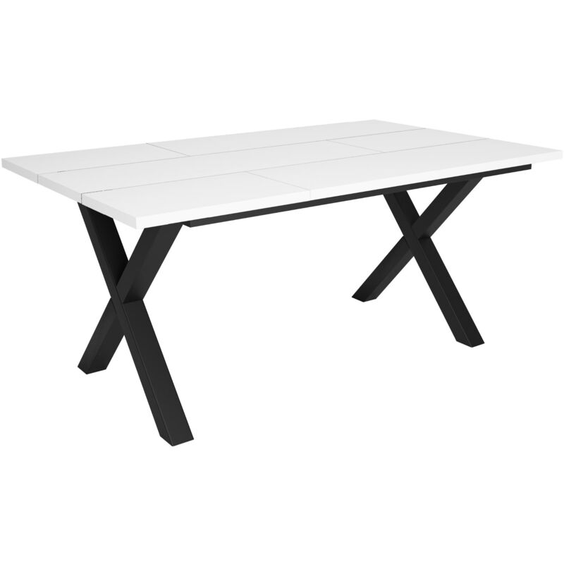 Table à manger, 8 personnes, 170, Robuste et stable grâce à sa structure et aux pieds solides, Idéal pour les rassemblements de famille, Blanc, Style