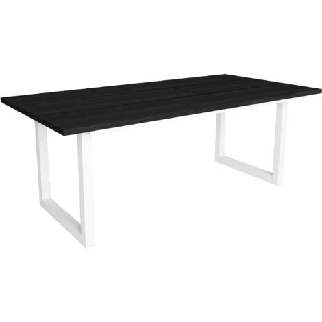 Skraut Home - Tavolo da pranzo, 10 posti, 200, Robusto e stabile grazie alla sua struttura e alle gambe solide, Ideale per le riunioni di famiglia, Nero, Stile industriale