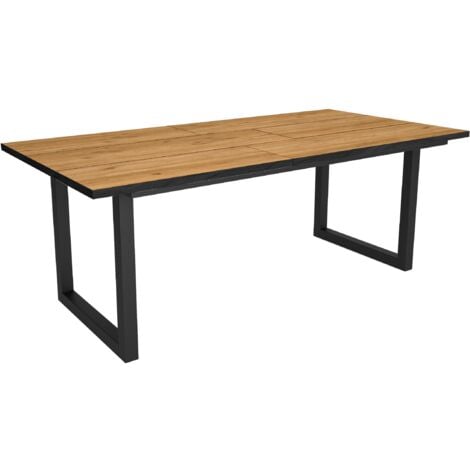 Skraut Home - Tavolo da pranzo, 10 posti, 200, Robusto e stabile grazie alla sua struttura e alle gambe solide, Ideale per le riunioni di famiglia,  Rovere e nero, Stile industriale