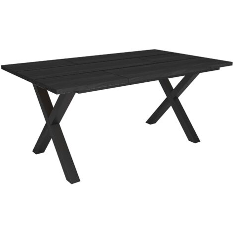 Skraut Home - Tavolo da Pranzo, Cucina, Sala da pranzo, 167x90x74cm, Per 8 persone, Tavolo Cucina, Stile industriale, Nero