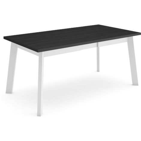 Skraut Home - Tavolo da Pranzo, Cucina, Sala da pranzo, 170, Per 8 persone, Gambe in legno, Stile moderno, Nero