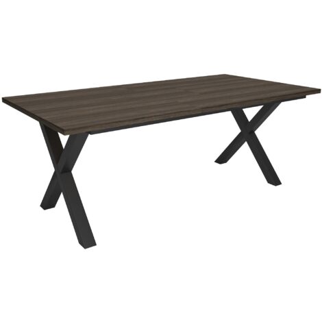 Skraut Home - Tavolo da Pranzo, Cucina, Sala da pranzo, 194x90x74 cm, Per 10 persone, Tavolo Cucina, Stile industriale, Rovere scuro